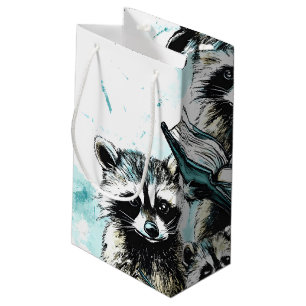 Vintage Raccoon Readers Club Small Gift Bag