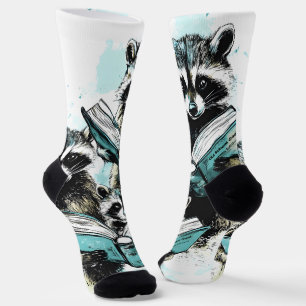 Vintage Raccoon Readers Club Socks