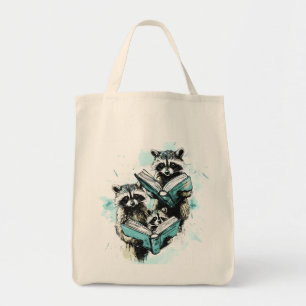 Vintage Raccoon Readers Club Tote Bag