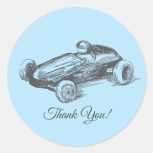 vintage, race car, car, racer,  round sticker