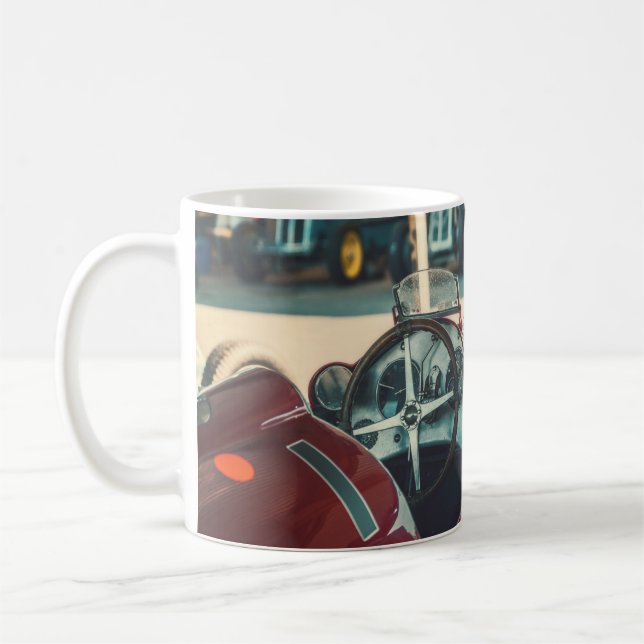 Vintage Race Car Coffee Mug (Left)