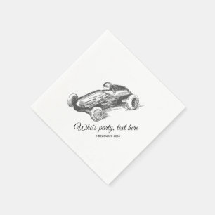 vintage, race car, racer, Cocktail Paper Napkins