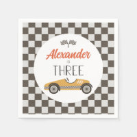 Vintage Race Car Three Birthday