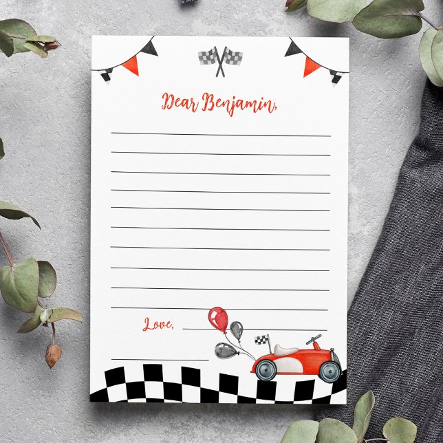 Vintage Race Car Time Capsule Note Message Card (Creator Uploaded)