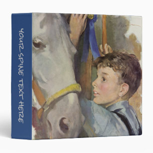 Vintage Race Horse, Blue Ribbon Winner with a Boy Binder