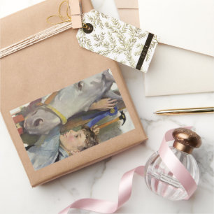 Vintage Race Horse, Blue Ribbon Winner with a Boy Sticker