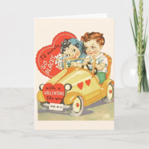 Vintage Racer Valentine's Day Greeting Card