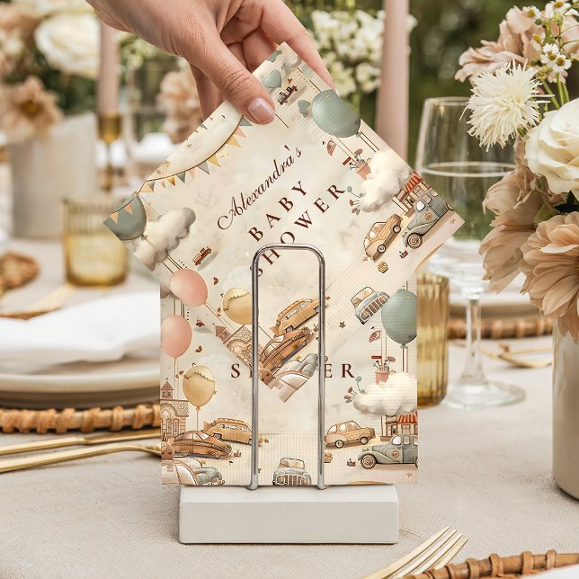 Vintage Racing Baby Shower Napkin (Creator Uploaded)