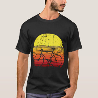Vintage Racing Bike Cyclist Sunset Bicycle Cycling T-Shirt