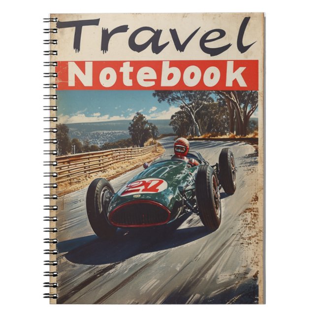 Vintage Racing Car in Australia Notebook (Front)