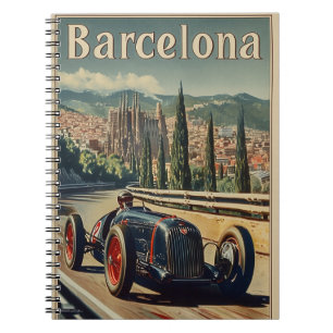 Vintage Racing Car in Barcelona Notebook