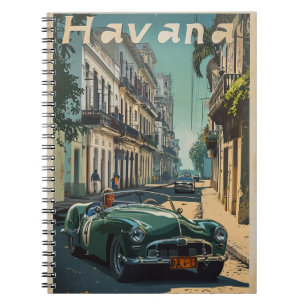 Vintage Racing Car in Havana Notebook