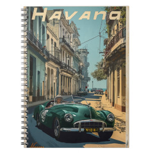 Vintage Racing Car in Havana Notebook