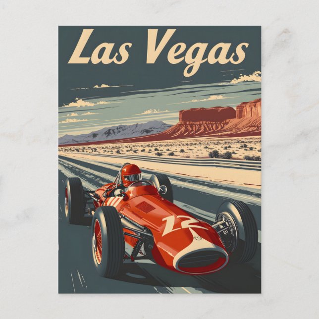 Vintage Racing Car in Las Vegas  Postcard (Front)