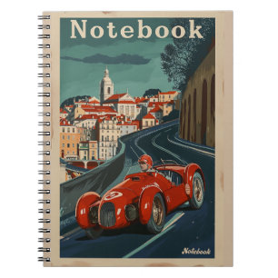 Vintage racing car in Lisbon Notebook