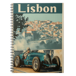 Vintage Racing Car in Lisbon Notebook