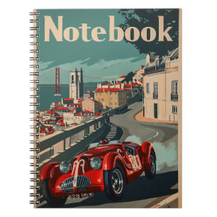 Vintage Racing Car in Lisbon Notebook