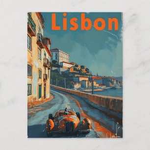 Vintage racing car in Lisbon Postcard