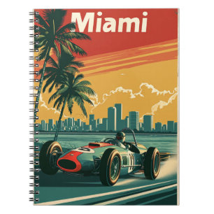 Vintage Racing Car in Miami Notebook