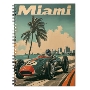 Vintage Racing Car in Miami Notebook