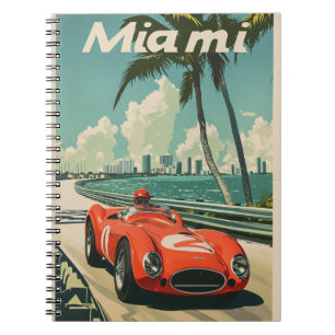 Vintage Racing Car in Miami Notebook