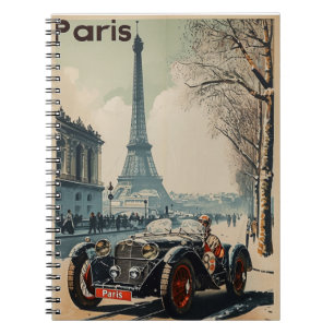 Vintage Racing Car in Paris Notebook