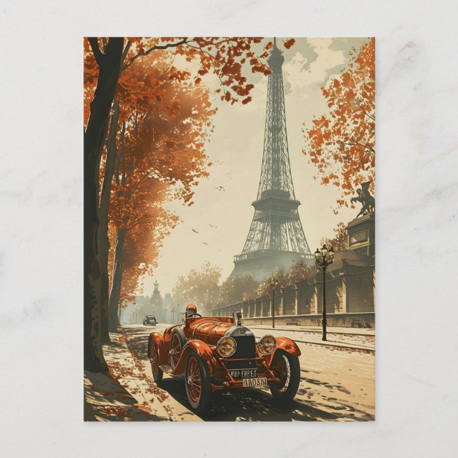 vintage racing car in Paris Postcard (Front)