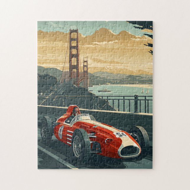 Vintage Racing Car in San Francisco  Jigsaw Puzzle (Vertical)
