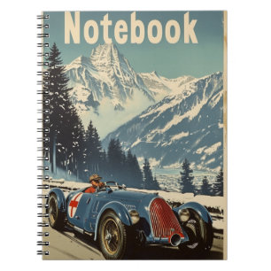 Vintage Racing Car in the Alpes Notebook