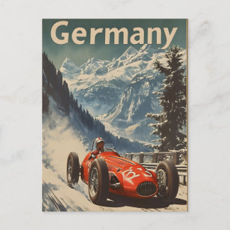 Vintage racing car in the alps of Germany Postcard