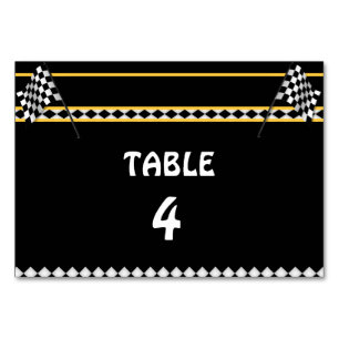 Vintage Racing Car Table Seating Numbers Table Number