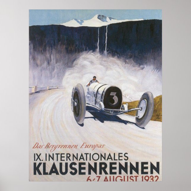 Vintage Racing Car Transport Poster print (Front)