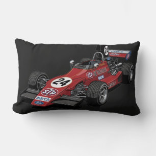 Vintage Racing Car & Turbo Snail Lumbar Pillow F