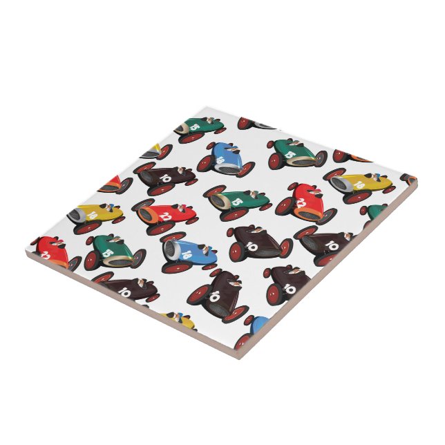 Vintage Racing Cars Tile (Side)