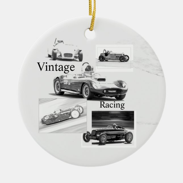 Vintage Racing Ceramic Ornament (Front)