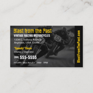 Vintage Racing Motorcycle Classic Motorsports Business Card