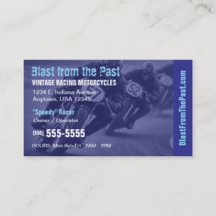 Vintage Racing Motorcycle   Classic Motorsports Business Card