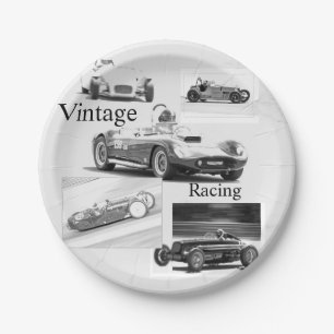 Vintage Racing Paper Plate