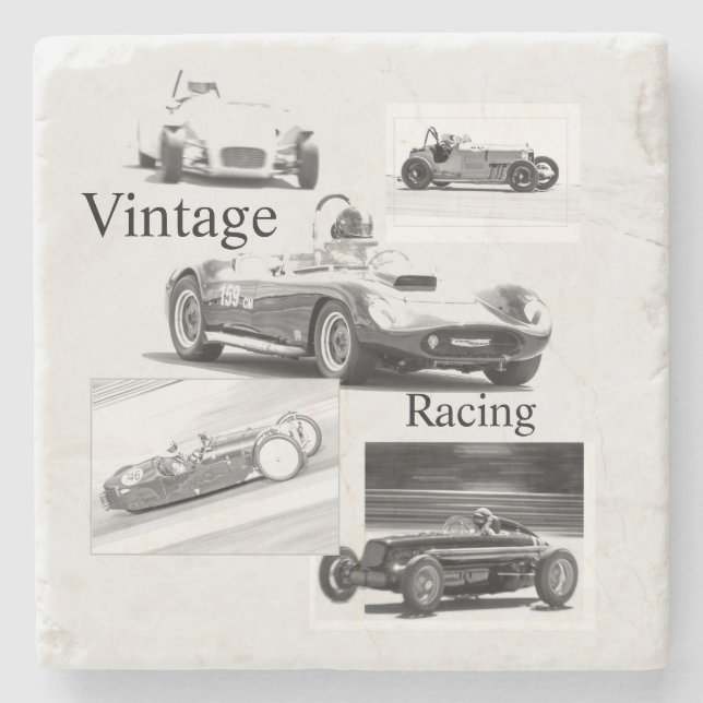 Vintage Racing Stone Coaster (Front)