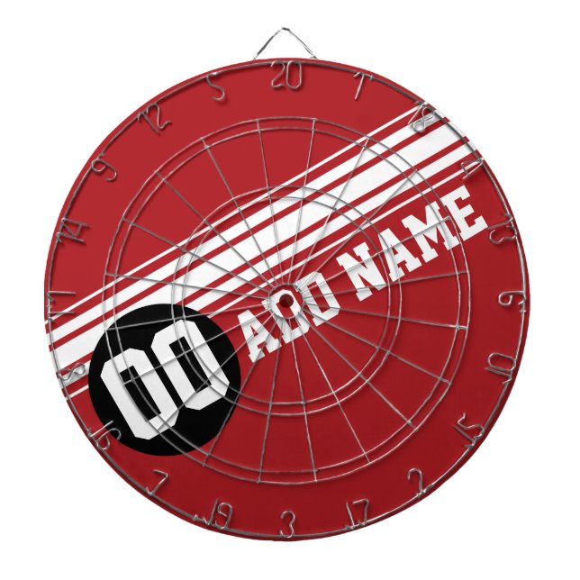 Vintage Racing Stripes - Red and Black Dartboard (Front)