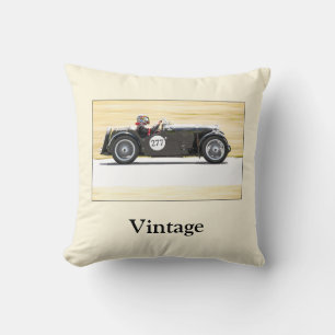 Vintage Racing Throw Pillow