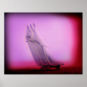 Vintage Racing Yacht Atlantinc Canvas Print