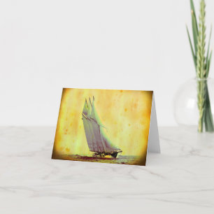 Vintage Racing Yacht Note Card