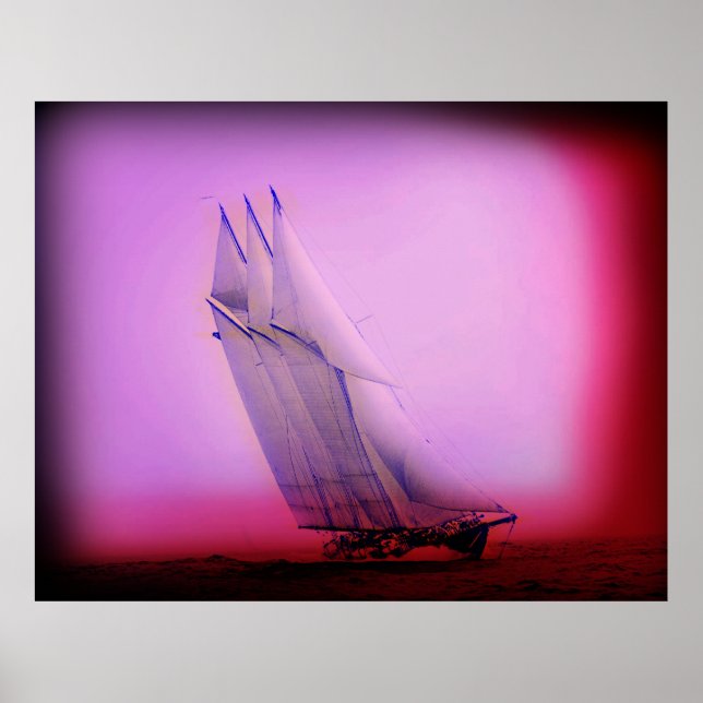 Vintage Racing Yacht Poster (Front)