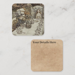 Vintage Rackham Mad Tea Party Alice in Wonderland Square Business Card