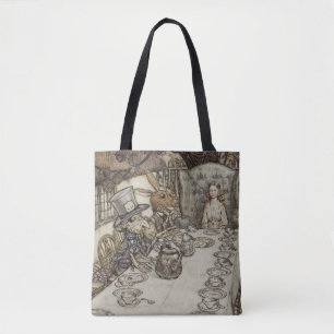 Vintage Rackham Mad Tea Party Alice in Wonderland Tote Bag