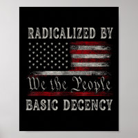 Vintage Radicalized By Basic Decency Funny Us Flag