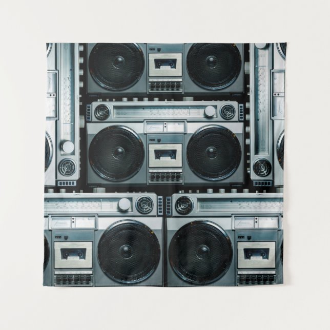 Vintage radio boombox tapestry (Front)