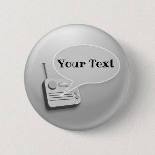 Vintage Radio Talk 2 Inch Round Button