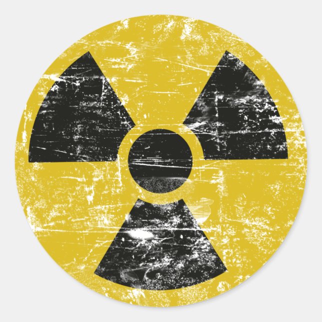 Vintage Radioactive Classic Round Sticker (Front)